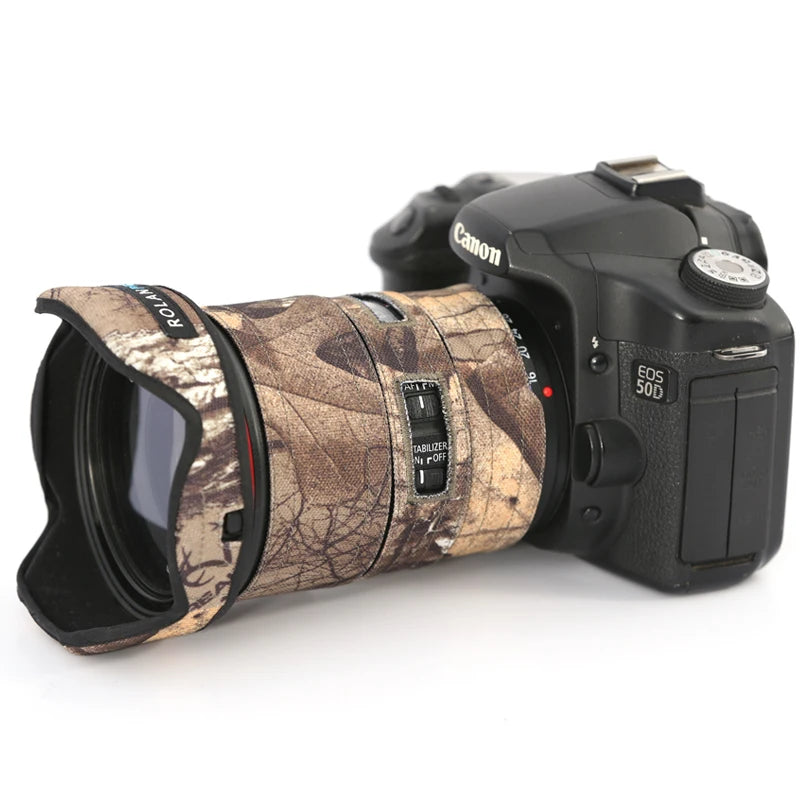 ROLANPRO Lens Coat for Canon EF 16-35mm f4 L IS USM Camouflage Rain Cover Lens Protective Sleeve Guns Case Photography Clothing