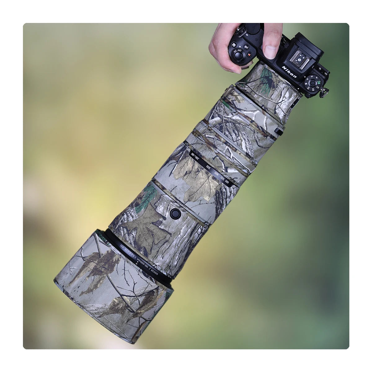 CHASING BIRDS camouflage lens coat for Nikon Z 180-600 mm F 5.6-6.3 VR waterproof and rainproof lens protective cover NIKKOR