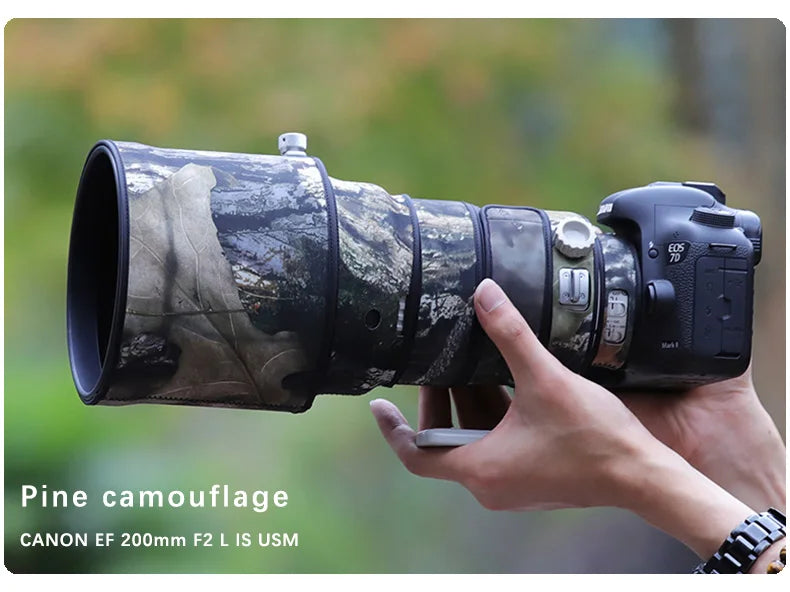 CHASING BIRDS camouflage lens coat for CANON EF 200 mm F2 L IS USM waterproof and rainproof elasticity lens protective cover