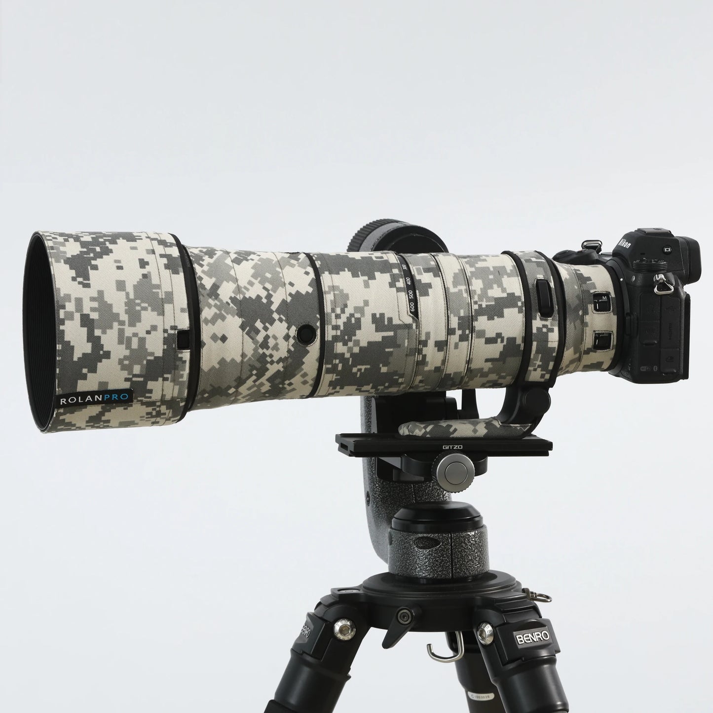 ROLANPRO Waterproof Lens Camouflage Coat for Nikon Z 180-600mm F/5.6-6.3 VR Lens Protective Cover Nikon Z 180 600 Guns Case