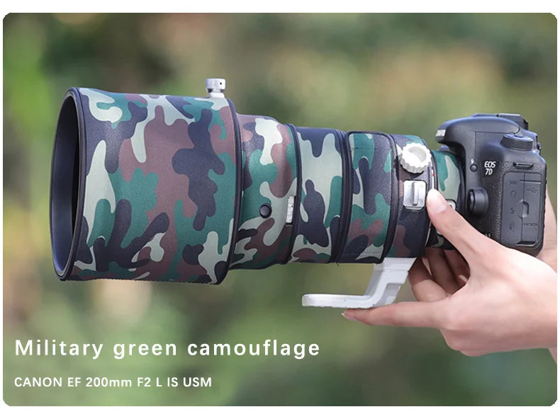 CHASING BIRDS camouflage lens coat for CANON EF 200 mm F2 L IS USM waterproof and rainproof elasticity lens protective cover