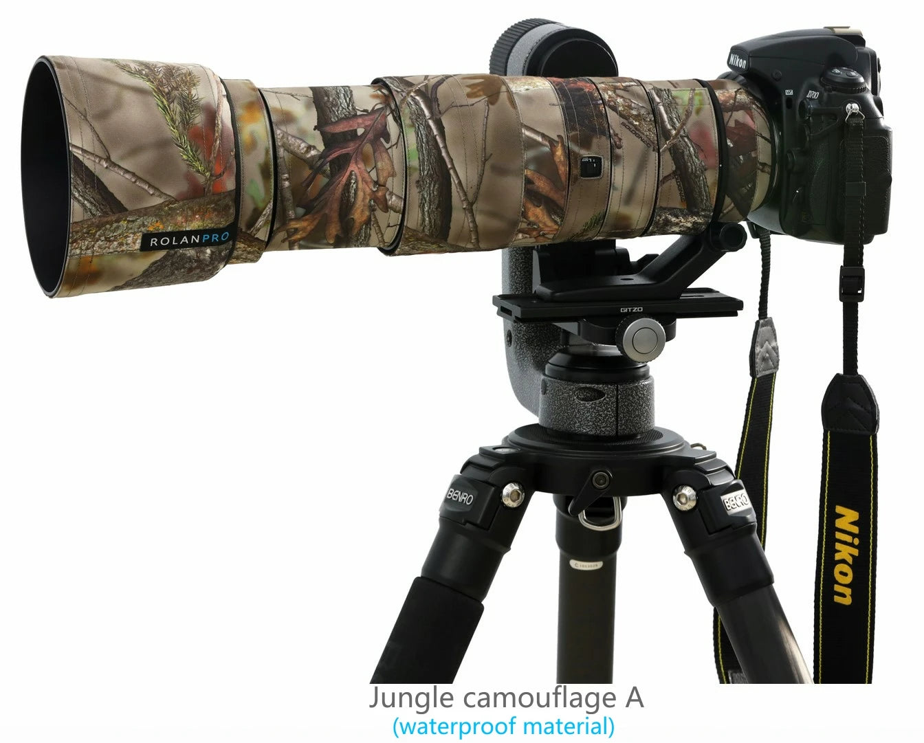 ROLANPRO Camera Lens Coat Camouflage Rain Cover For Nikon AF-S 200-500mm F5.6E ED VR Protective Case Guns Sleeve Lens's Hood Cap
