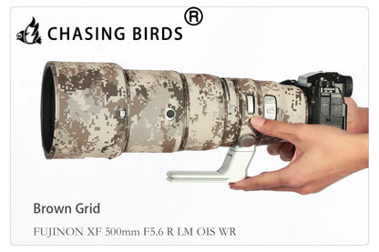 CHASING BIRDS Camouflage Lens Coat for Fujifilm XF 500mm F5.6 R LM OIS WR elastic Waterproof and Rainproof xf 500 Lens cover