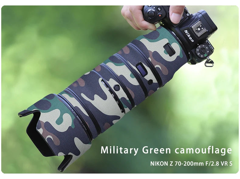 CHASING BIRDS camouflage lens coat for NIKON Z 70-200mm F2.8 VR S waterproof and rainproof protective cover z 70200 lens cover