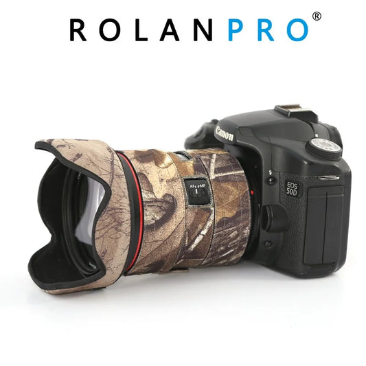 ROLANPRO Lens Coat for Canon EF 24-70mm F/2.8L II USM Camouflage Rain Cover Lens Protective Sleeve Guns Cloth Photography Case
