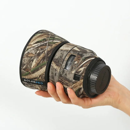 ROLANPRO Waterproof Lens Coat for Canon EF 85mm f1.2L II USM Camouflage Rain Cover Lens Sleeve Guns Case Photography Clothing
