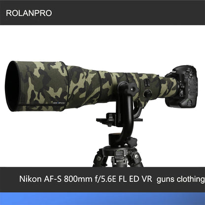 ROLANPRO Waterproof Lens Camouflage Coat for Nikkor Nikon AF-S 800mm f/5.6E FL ED VR lens Cover Protective Sleeve Guns Case