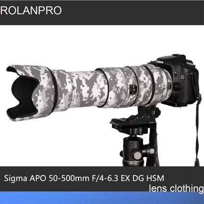 ROLANPRO Lens Camouflage Coat for Sigma APO 50-500mm F/4-6.3 EX DG HSM Lens Protective Sleeve Guns Case Cover Foto Bag