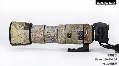 ROLANPRO Camouflage Lens Coat for Sigma APO 150-500mm f/5-6.3 DG OS HSM Guns Case Lens Protective Sleeve Sigma 150 500mm Case
