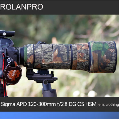 ROLANPRO Lens Coat for Sigma APO 120-300mm f/2.8 DG OS HSM Camouflage Lens Protective Sleeve sigma 120 300mm Guns Case Raincover