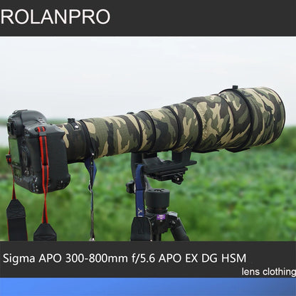 ROLANPRO Camouflage Lens Coat for Sigma APO 300-800mm f/5.6 EX DG HSM Lens Protective Sleeve DSLR Bag Sigma 300 800m Guns Case