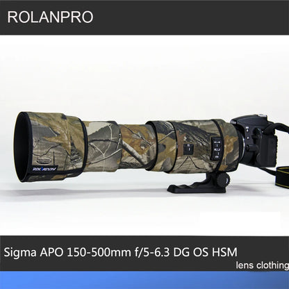 ROLANPRO Camouflage Lens Coat for Sigma APO 150-500mm f/5-6.3 DG OS HSM Guns Case Lens Protective Sleeve Sigma 150 500mm Case