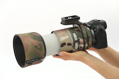 ROLANPRO Waterproof Lens Coat for Canon RF 70-200mm F2.8 L IS USM Rain Cover Lens Sleeve Guns Case for CANON RF 70 200 Camo