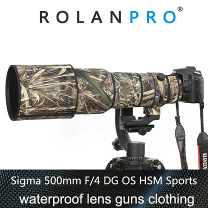 ROLANPRO Waterproof Lens Camouflage Coat for Sigma 500mm F/4 DG OS HSM Sports Lens Protective Sleeve Lens Cover Guns Case Cloth