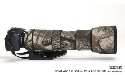 ROLANPRO Camouflage Lens Coat for Sigma APO 150-500mm f/5-6.3 DG OS HSM Guns Case Lens Protective Sleeve Sigma 150 500mm Case