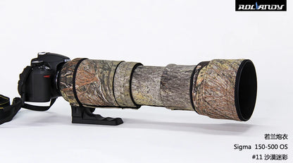 ROLANPRO Camouflage Lens Coat for Sigma APO 150-500mm f/5-6.3 DG OS HSM Guns Case Lens Protective Sleeve Sigma 150 500mm Case
