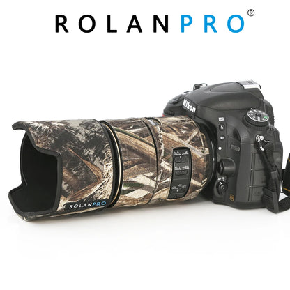 ROLANPRO Lens Coat for Nikon AFS 105mm f/2.8G IF-ED VR Camouflage Rain Cover Lens Sleeve Guns Case Photography Accessories