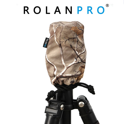 ROLANPRO Waterproof Camouflage Dustproof Camera Bag for Ballhead Tripod Head Bag Leofoto Sunwayfoto RRS Benro Fotopro Compatible