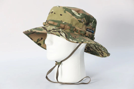 ROLANPRO Unisex MC MultiCam Camouflage Mountaineering Caps for Women Summer Man's Round Boonie Hats Military Camping Outdoor Hat