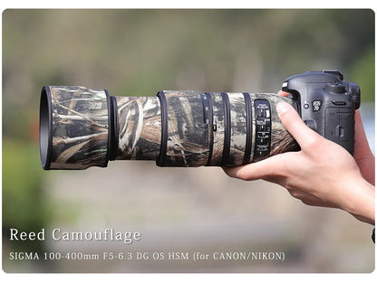 CHASING BIRDS Camouflage Lens Coat for SIGMA 100-400mm F5-6.3 DG OS HSM for CANON/NIKON Waterproof and Rainproof Len Protective