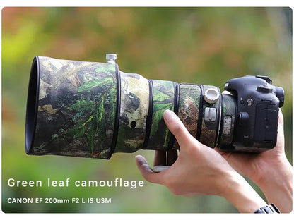 CHASING BIRDS camouflage lens coat for CANON EF 200 mm F2 L IS USM waterproof and rainproof elasticity lens protective cover