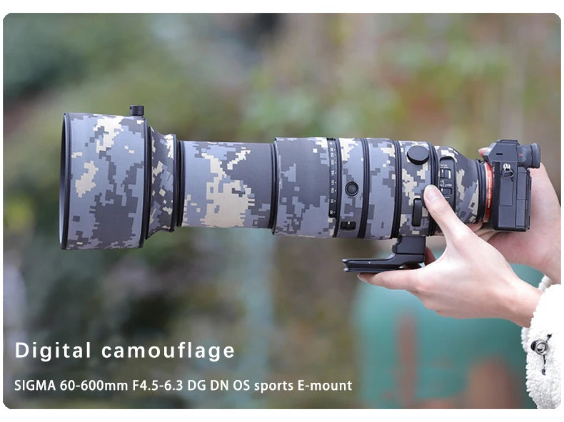 CHASING BIRDS camouflage lens coat for SIGMA 60-600mm F4.5-6.3 DG DN OS Sports E-mount waterproof lens protective cover