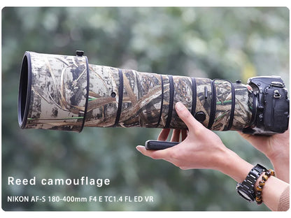 CHASING BIRDS camouflage lens coat for NIKON AF-S 180 400mm F4 E TC 1.4X waterproof and rainproof elastic lens protective cover