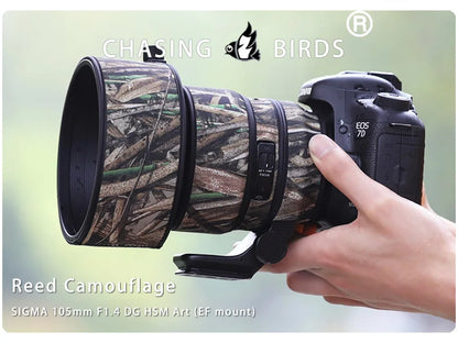 CHASING BIRDS Camouflage Lens Coat for SIGMA 105mm F1.4 DG HSM Art for CANON EF /NIKON Waterproof and Rainproof Lens Protective