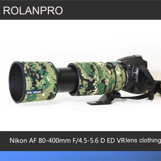 ROLANPRO Waterproof Lens Coat for Nikon AF 80-400mm F/4.5-5.6D ED VR Lens Cover Case Lens Protective Sleeve Rain Cover