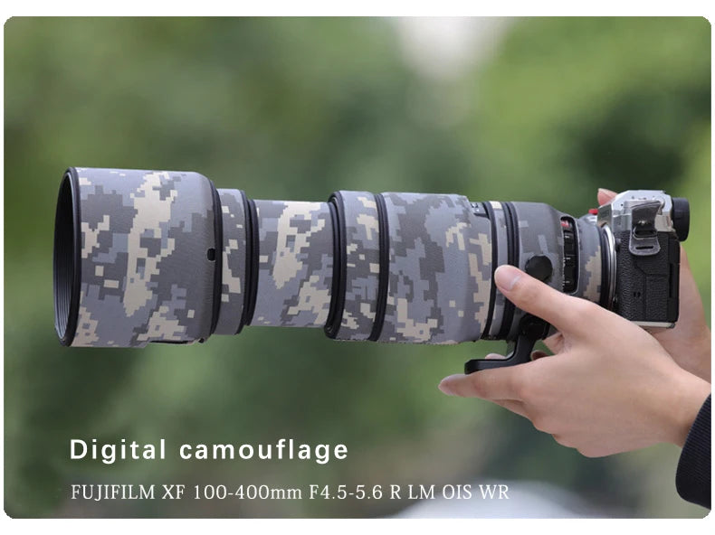 CHASING BIRDS camouflage lens coat for Fujifilm XF 100 400 F4.5-5.6 R LM OIS WR waterproof and rainproof lens protective cover