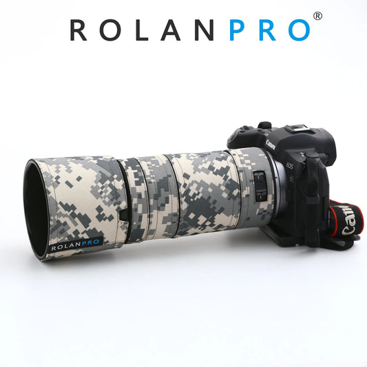 ROLANPRO Waterproof Lens Coat for Canon RF 100-400mm F5.6-8 IS USM Camouflage Lens Cover Lens Sleeve for Canon RF 100 400mm Case