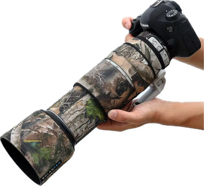 ROLANPRO Lens Camouflage Coat for Canon EF 100-400mm f4.5-5.6 L IS II USM Lens Protective Cover Guns Case Photography Backpack
