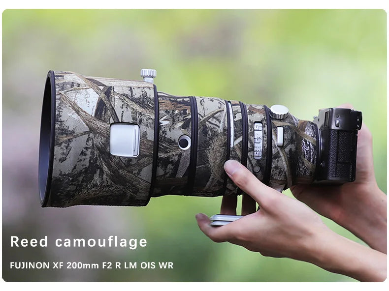 CHASING BIRDS camouflage lens coat for Fuji XF 200 F2 R waterproof and rainproof lens protective cover fujifilm xf 200 lens camo