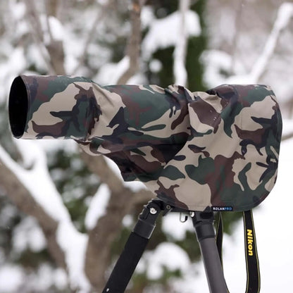 ROLANPRO Rain Cover Raincoat for Telephoto Lens Rain Cover/Lens Raincoat Army Green Camouflage Guns Clothing XL L M S XS XXS