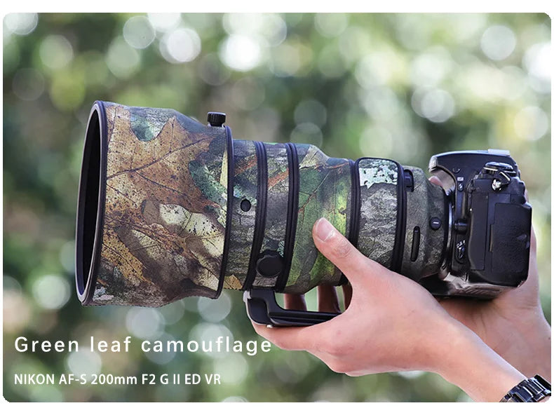 CHASING BIRDS Lens Camouflage Coat for NIKON AF-S 200mm F2 G II ED VR Waterproof and Rainproof Elastic Lens Protective Cover