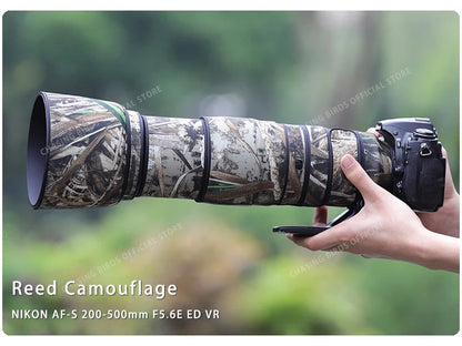 Chasing birds camouflage lens coat for NIKON 200 500mm F5.6 E waterproof and rainproof lens protective cover nikon lens cover