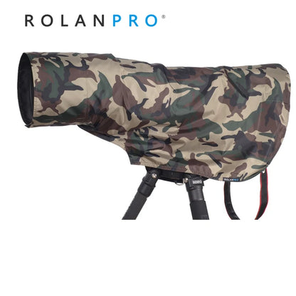 ROLANPRO Rain Cover Raincoat for Telephoto Lens Rain Cover/Lens Raincoat Army Green Camouflage Guns Clothing XL L M S XS XXS