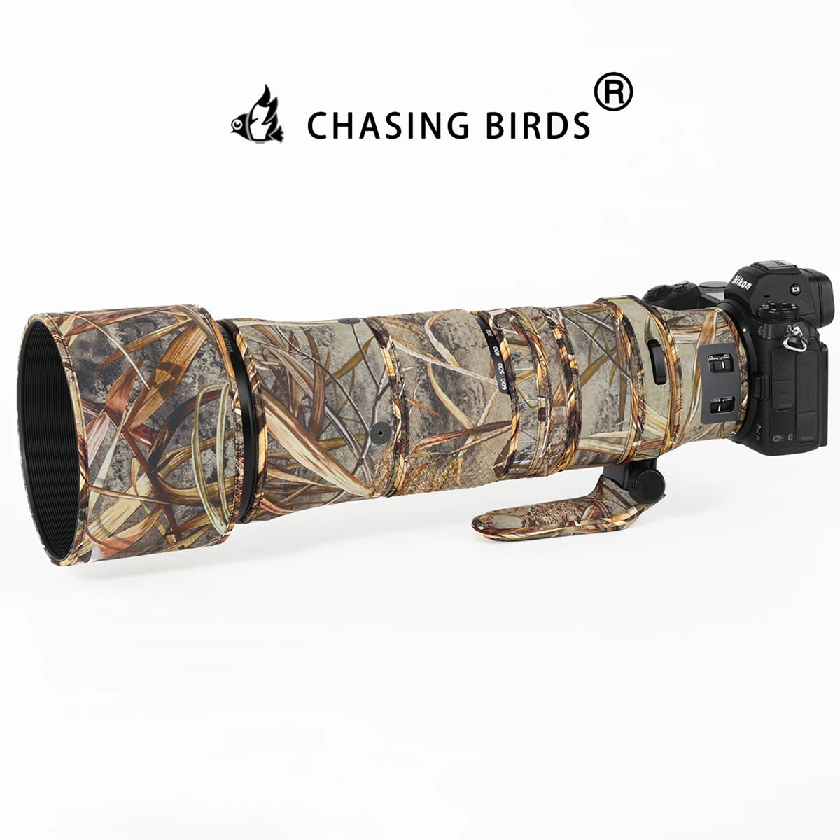 CHASING BIRDS camouflage lens coat for Nikon Z 180-600 mm F 5.6-6.3 VR waterproof and rainproof lens protective cover NIKKOR