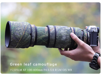 CHASING BIRDS camouflage lens coat for Fujifilm XF 100 400 F4.5-5.6 R LM OIS WR waterproof and rainproof lens protective cover