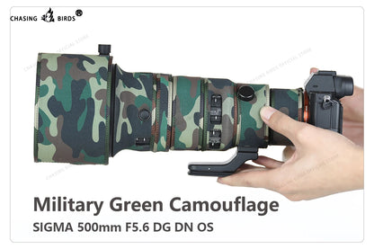 CHASING BIRDS camouflage lens coat for SIGMA 500 mm F5.6 DG DN OS waterproof and rainproof lens protective cover for E mount