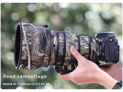 CHASING BIRDS Lens Camouflage Coat for NIKON AF-S 200mm F2 G II ED VR Waterproof and Rainproof Elastic Lens Protective Cover