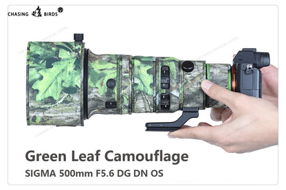 CHASING BIRDS camouflage lens coat for SIGMA 500 mm F5.6 DG DN OS waterproof and rainproof lens protective cover for E mount
