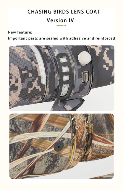 CHASING BIRDS camouflage lens coat for CANON RF 100-300 mm F2.8 L IS USM elastic waterproof and rainproof lens protective cover