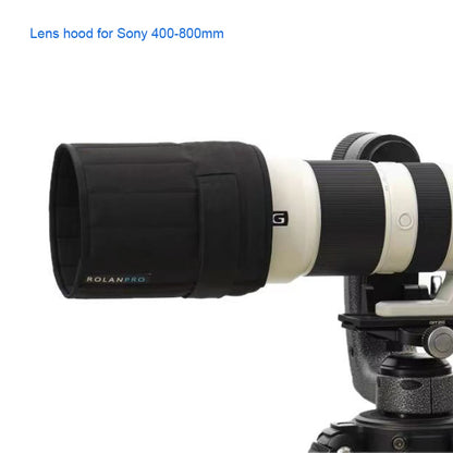 ROLANPRO Lens Hood Cap Folding Hood for Sony 400-800 mm F6.3-8 G OSS Telephoto Lens Storage Bag Drawstring Hardtop lens cover